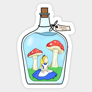 Alice in a bottle Sticker